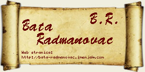 Bata Radmanovac vizit kartica